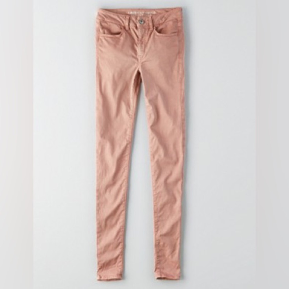 American Eagle Rose Pink Hi-Rise Jegging Super Stretch Skinny Fit Boho Spring